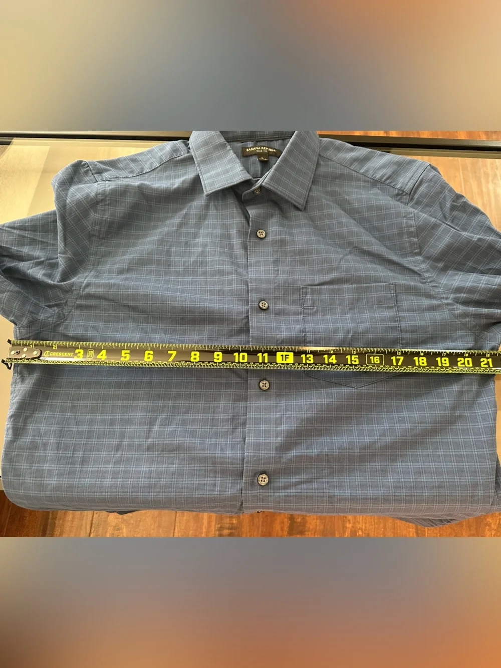 Banana Republic Blue Plaid Dress Shirt